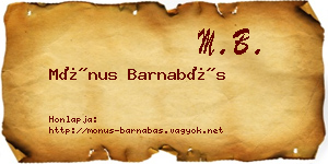 Mónus Barnabás névjegykártya